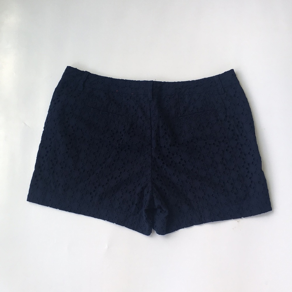 Navy Blue Eyelet Dress Shorts sz 14 - Picture 5 of 5